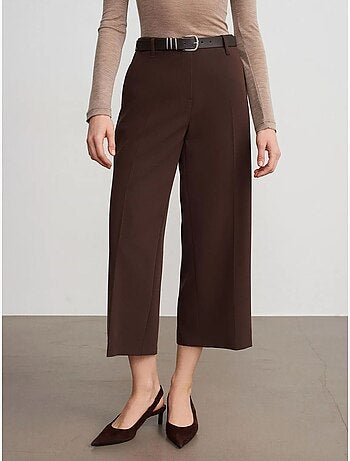 DILVIN Culotte En Crêpe À Taille Haute Et Ceinture