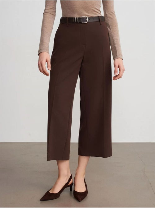 DILVIN Culotte En Crêpe À Taille Haute Et Ceinture - Kiabi