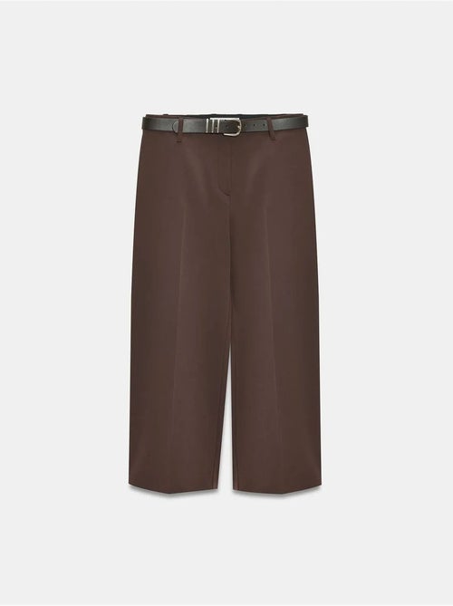 DILVIN Culotte En Crêpe À Taille Haute Et Ceinture - Kiabi