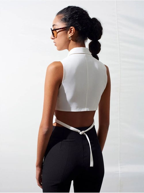 DILVIN Gilet court femme à col châle - Kiabi DILVIN Gilet court femme à col châle - Kiabi