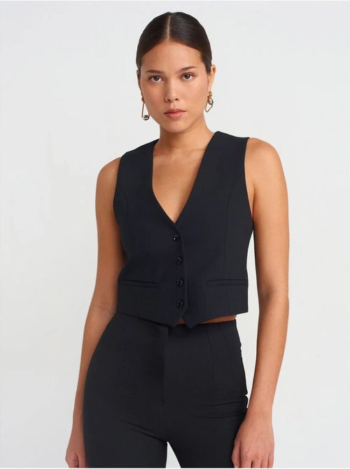DILVIN Gilet Court Femme En Crêpe - Kiabi DILVIN Gilet Court Femme En Crêpe - Kiabi
