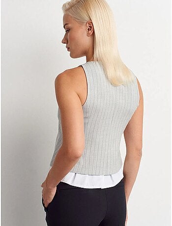 DILVIN Gilet Court Rayé
