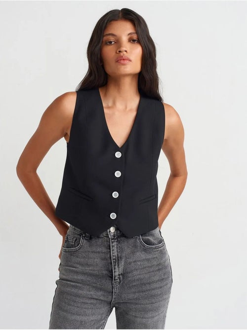DILVIN Gilet Sans Manches Court Femme - Kiabi DILVIN Gilet Sans Manches Court Femme - Kiabi