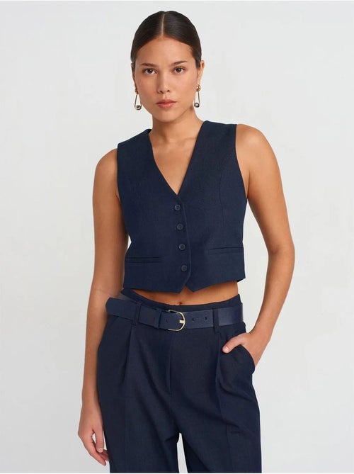 DILVIN Gilet Sans Manches Femme Court Ajusté - Kiabi