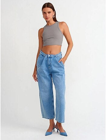 DILVIN Jean Capri Ballon Taille Haute