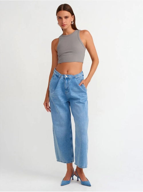 DILVIN Jean Capri Ballon Taille Haute - Kiabi