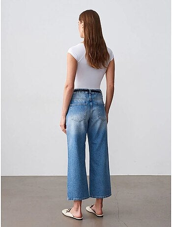 DILVIN Jean Capri Wide Leg À Taille Basse