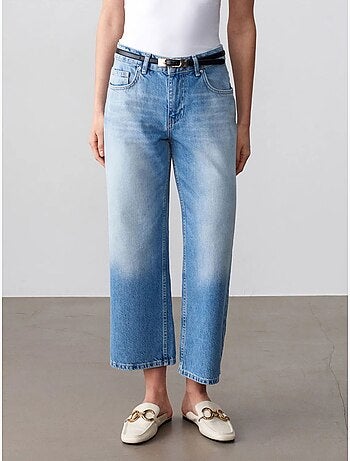 DILVIN Jean Capri Wide Leg À Taille Basse