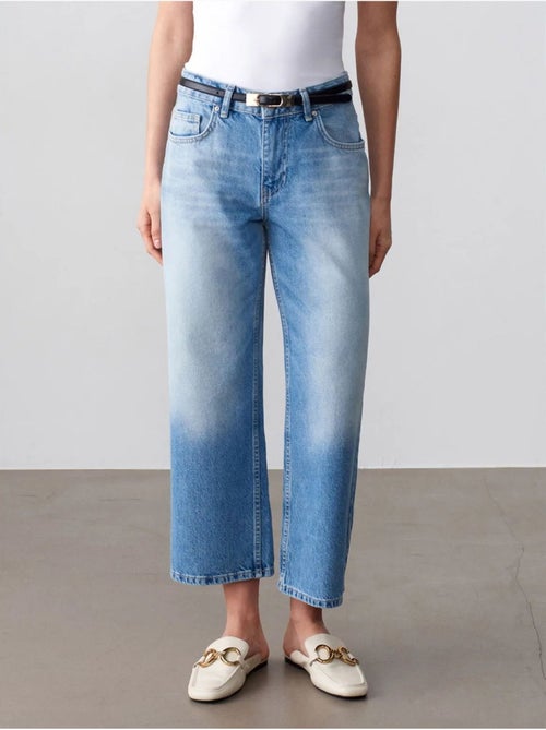 DILVIN Jean Capri Wide Leg À Taille Basse - Kiabi DILVIN Jean Capri Wide Leg À Taille Basse - Kiabi