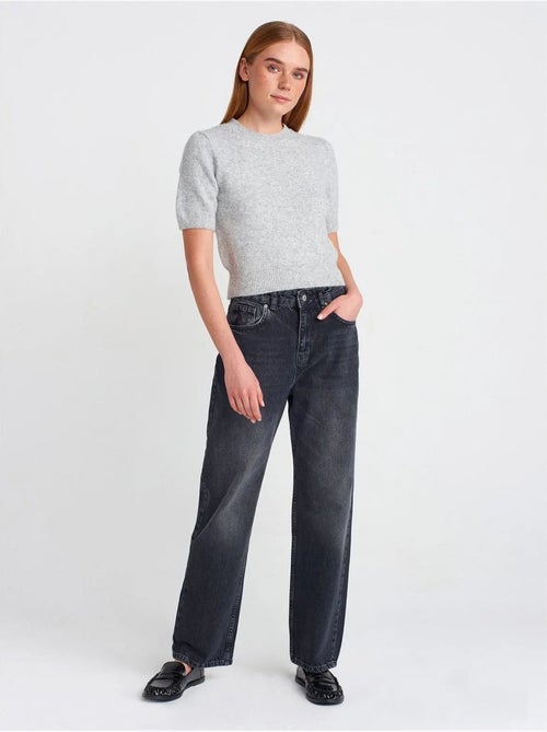 DILVIN Jean Droit En Coton À Taille Haute - Kiabi DILVIN Jean Droit En Coton À Taille Haute - Kiabi