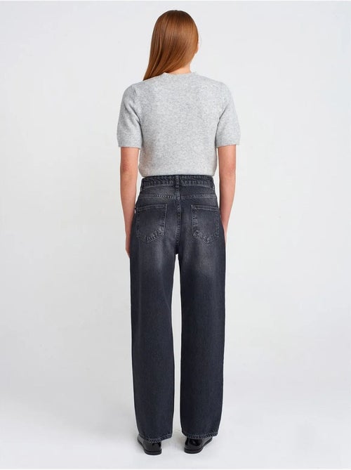 DILVIN Jean Droit En Coton À Taille Haute - Kiabi DILVIN Jean Droit En Coton À Taille Haute - Kiabi