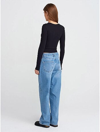 DILVIN Jean Droit En Denim De Coton À Taille Haute