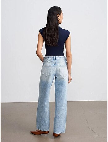DILVIN Jean Droit En Denim De Coton, Taille Basse
