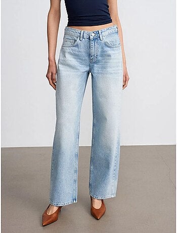DILVIN Jean Droit En Denim De Coton, Taille Basse