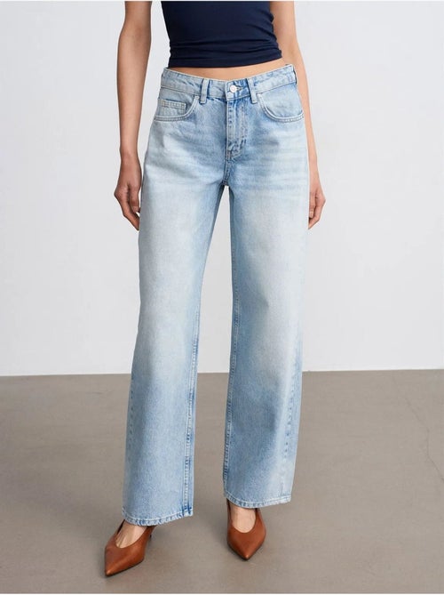 DILVIN Jean Droit En Denim De Coton, Taille Basse - Kiabi