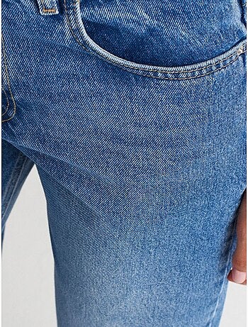 DILVIN Jean Droit En Denim De Coton, Taille Haute
