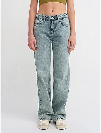 DILVIN Jean Droit En Denim De Coton, Taille Moyenne