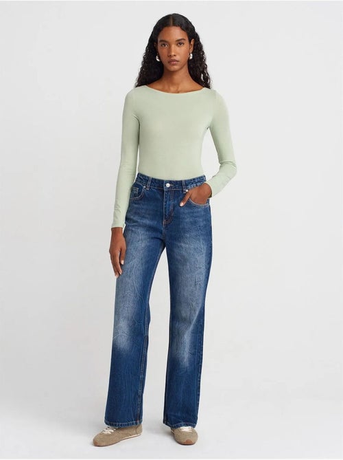 Dilvin jean droit femme à taille haute - Kiabi Dilvin jean droit femme à taille haute - Kiabi