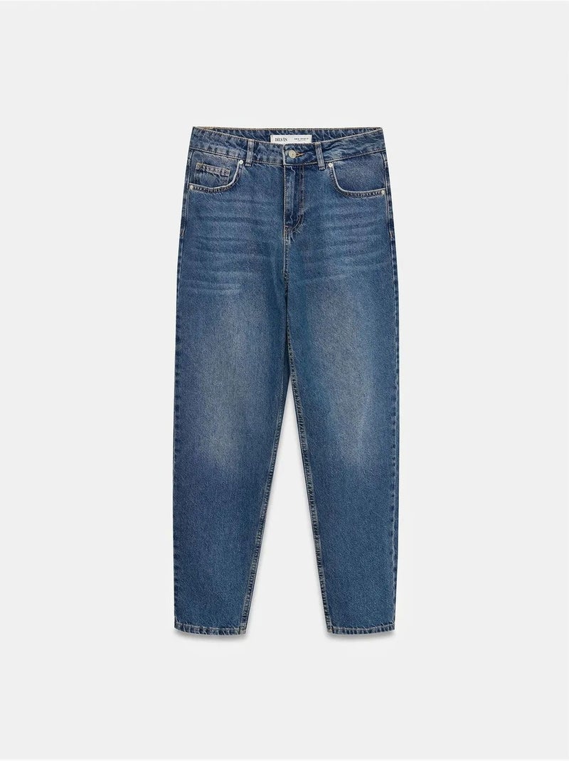 DILVIN Jean Droit Taille Basse En Coton Bleu roi - Kiabi