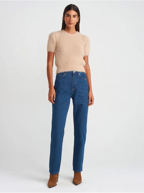 DILVIN Jean Droit Taille Haute En Coton - Kiabi DILVIN Jean Droit Taille Haute En Coton - Kiabi