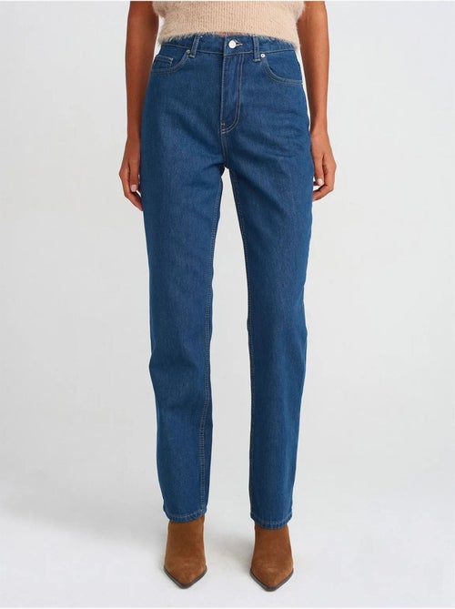 DILVIN Jean Droit Taille Haute En Coton - Kiabi DILVIN Jean Droit Taille Haute En Coton - Kiabi