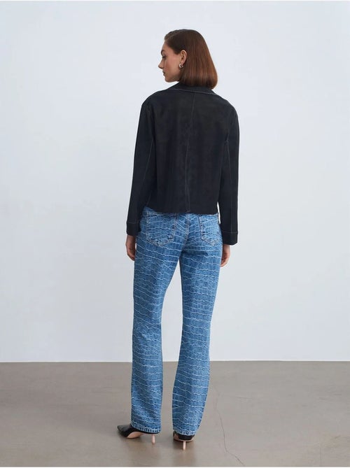 DILVIN Jean Droit Taille Haute Texturé - Kiabi DILVIN Jean Droit Taille Haute Texturé - Kiabi