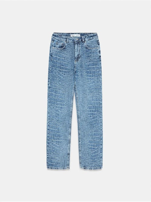 DILVIN Jean Droit Taille Haute Texturé - Kiabi DILVIN Jean Droit Taille Haute Texturé - Kiabi