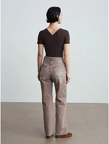 DILVIN Jean en denim à jambe droite et taille haute