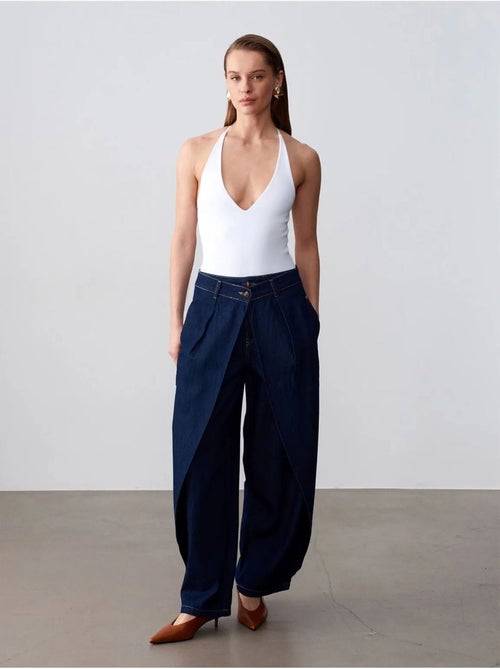 DILVIN Jean En Denim À Taille Haute Et Jambe Large - Kiabi DILVIN Jean En Denim À Taille Haute Et Jambe Large - Kiabi