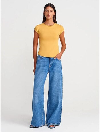 DILVIN Jean En Denim À Taille Haute Et Jambe Large