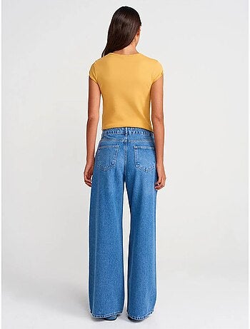 DILVIN Jean En Denim À Taille Haute Et Jambe Large