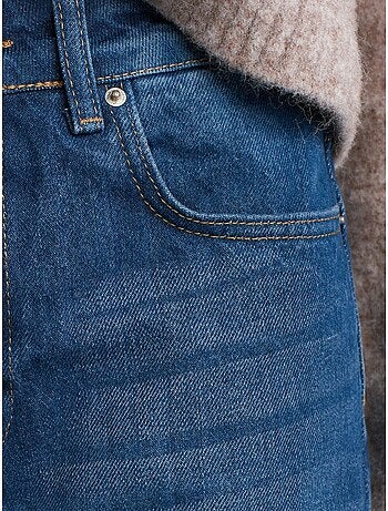 Dilvin jean en denim à taille mi-haute et jambe évasée