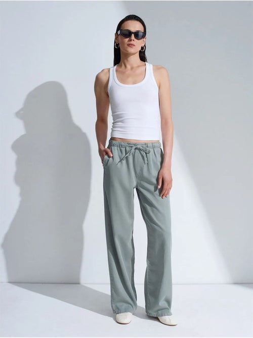 DILVIN Jean En Denim À Taille Mi-haute Et Jambe Large - Kiabi