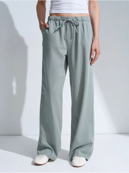 DILVIN Jean En Denim À Taille Mi-haute Et Jambe Large - Kiabi
