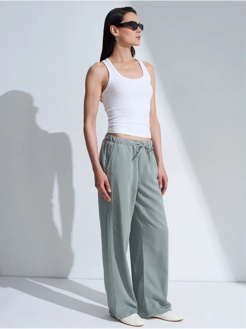 DILVIN Jean En Denim À Taille Mi-haute Et Jambe Large - Kiabi