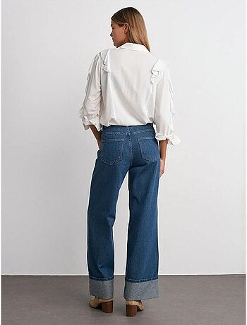 DILVIN Jean En Denim Coton À Taille Haute Et Jambe Large
