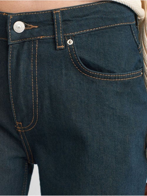 DILVIN Jean En Denim Coton À Taille Mi-haute Et Jambe Large - Kiabi DILVIN Jean En Denim Coton À Taille Mi-haute Et Jambe Large - Kiabi