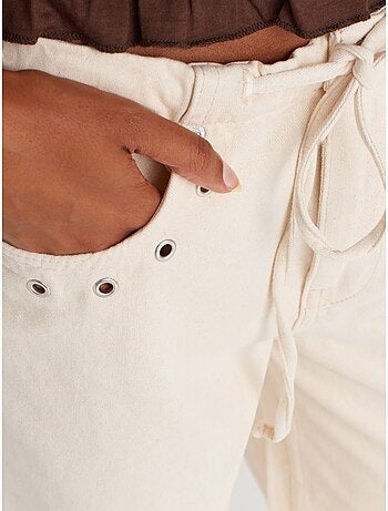 DILVIN Jean En Denim De Coton À Jambe Large Et Taille Mi-haute