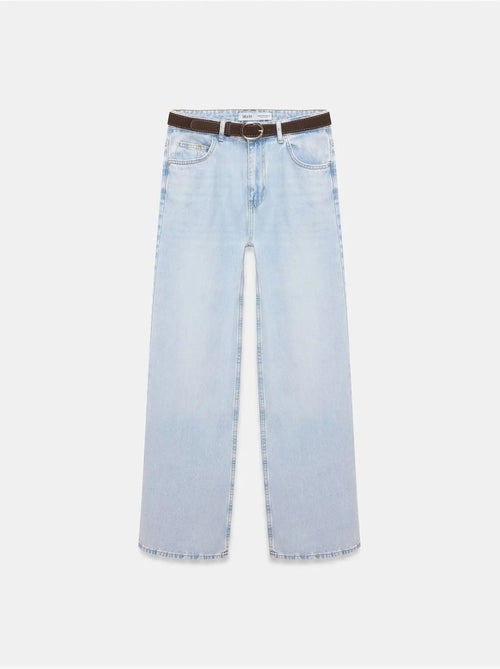 DILVIN Jean En Denim De Coton À Taille Haute Et Jambe Large - Kiabi
