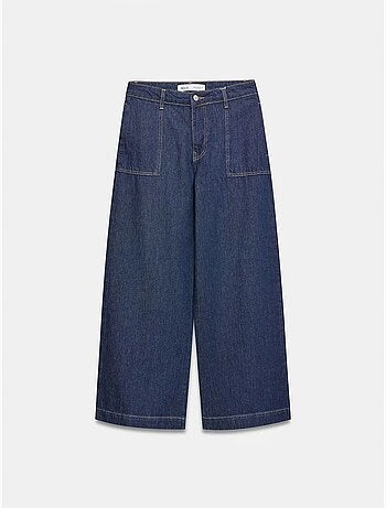DILVIN Jean En Denim De Coton À Taille Haute Et Jambe Large