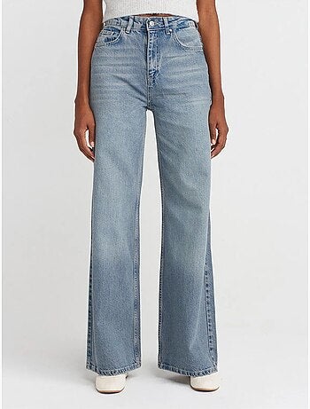 DILVIN Jean En Denim De Coton À Taille Haute Et Jambe Large