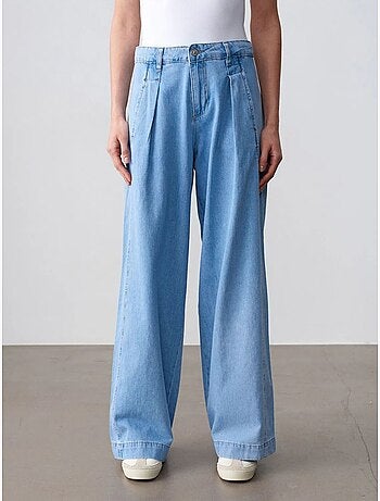 DILVIN Jean En Denim De Coton À Taille Haute Et Jambe Large