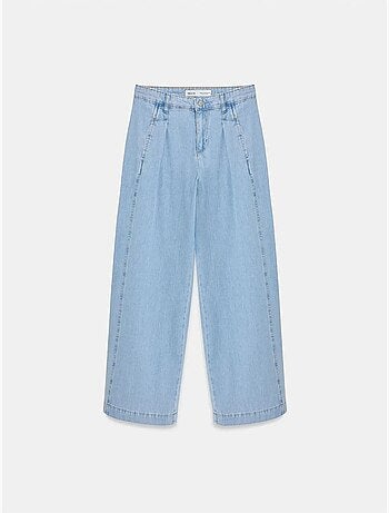 DILVIN Jean En Denim De Coton À Taille Haute Et Jambe Large