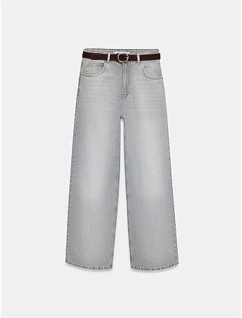 DILVIN Jean En Denim De Coton À Taille Haute Et Jambe Large