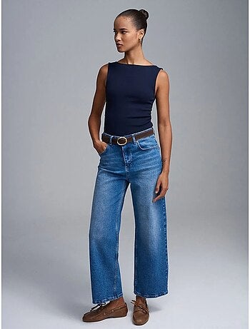 DILVIN Jean En Denim Taille Haute À Jambe Large