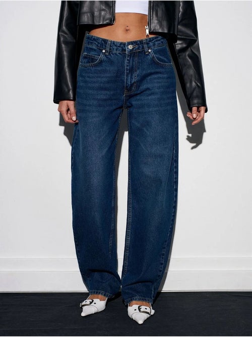 DILVIN Jean Femme À Taille Basse Et Jambe Large - Kiabi