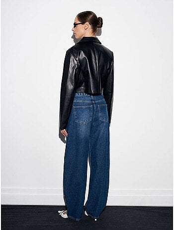 DILVIN Jean Femme À Taille Basse Et Jambe Large