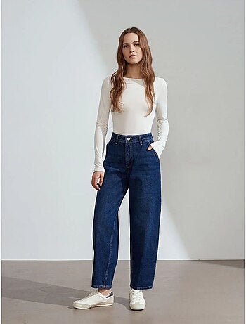DILVIN Jean Femme Taille Haute À Jambe Large