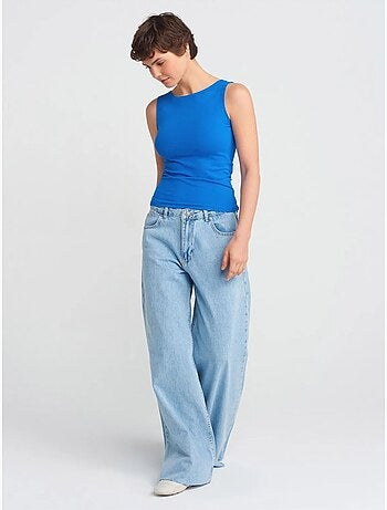 DILVIN Jean Femme Taille Haute À Jambe Large