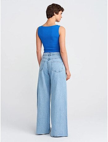 DILVIN Jean Femme Taille Haute À Jambe Large